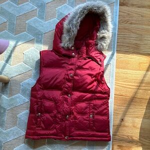 Winter Red vest from Saks